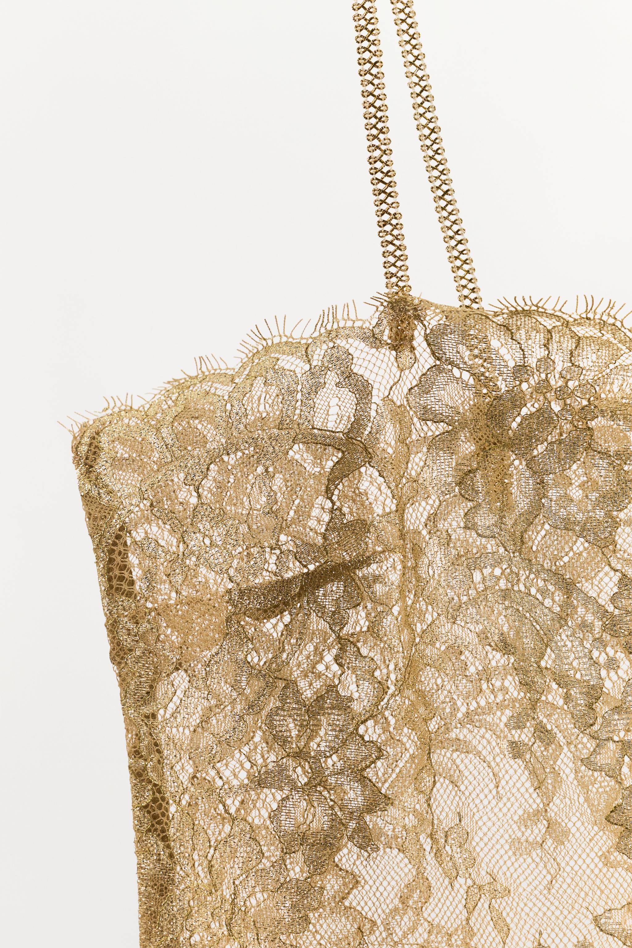 METALLIC THREAD LACE TOP
